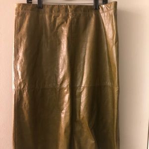 Leather olive green skirt from GAP!!